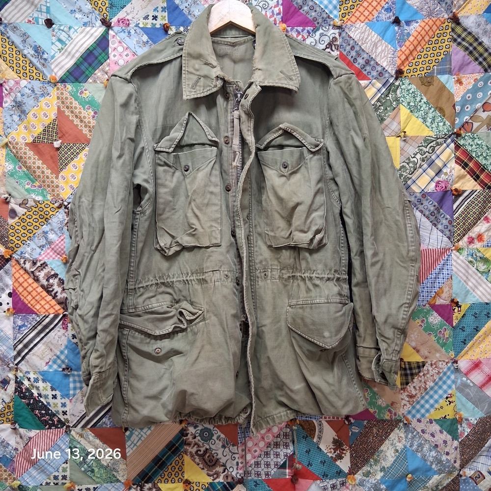 True Vintage M51 Field Military Jacket M-51 Olive Green Small Regular  1960s